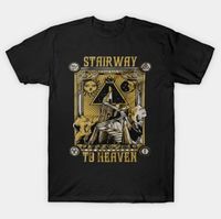 Leds Zeppelin Rock Band T Shirt Stairways To Heavens Black long or short sleeves