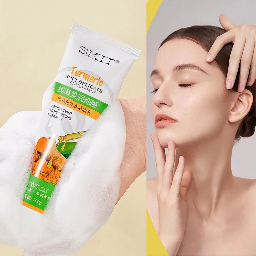 Turmeric Anti Oxidative Acne Facial Cleanser Clean Pores Dirt Oil Control Moisturizing Face Wash Cleansing Makeup remover