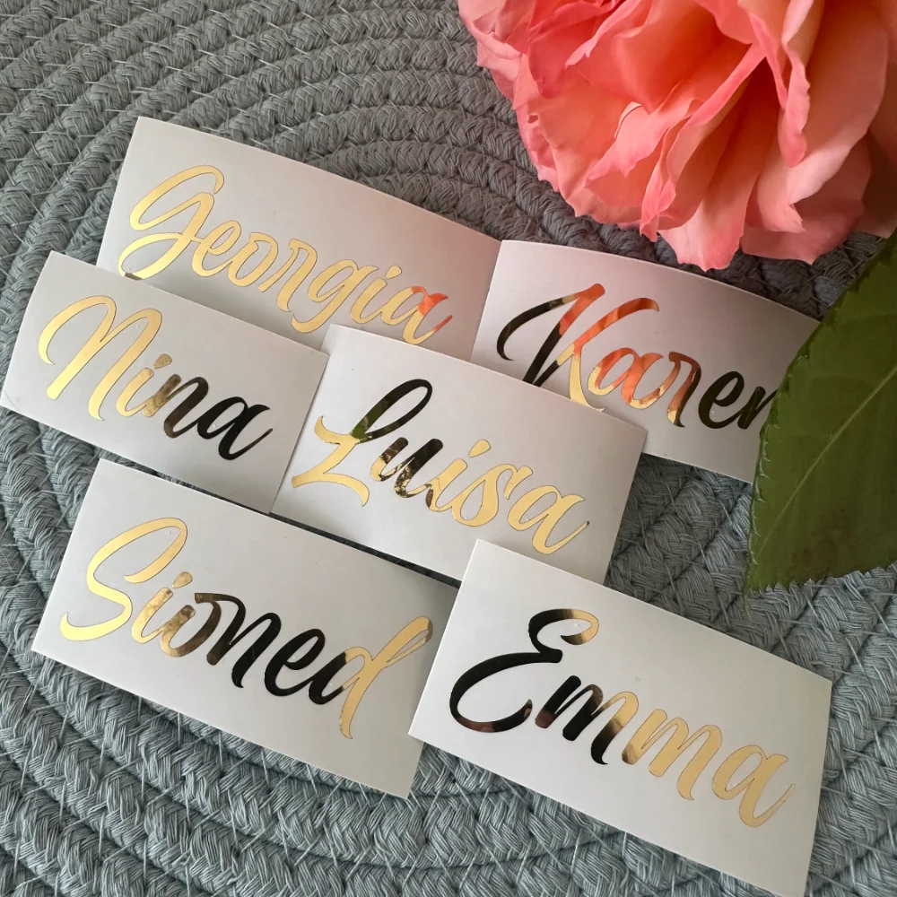 

Custom Name Sticker Handwritten Vinyl Lettering Bridesmaid Gift Box Decal Wedding Party Decoration Custom Stickers Bridal Party