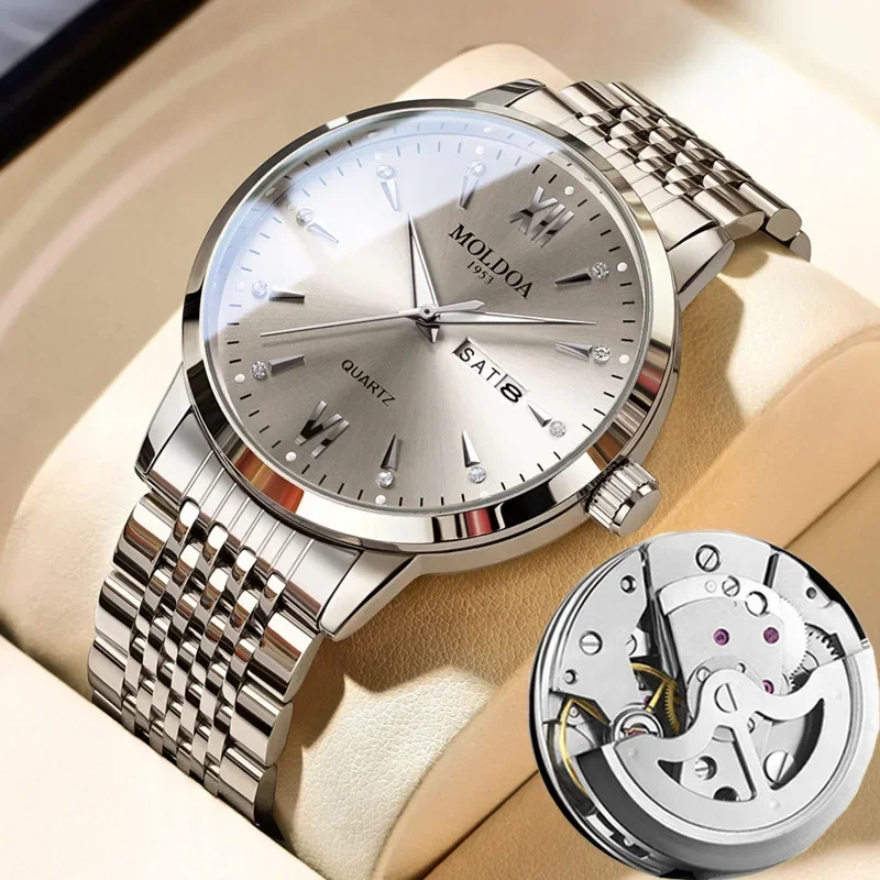 Non Mechanical Watch Fully Automatic Men's Watch Men's Hollow Out Waterproof Trendy Night Light Dual Calendar Luxury Watch