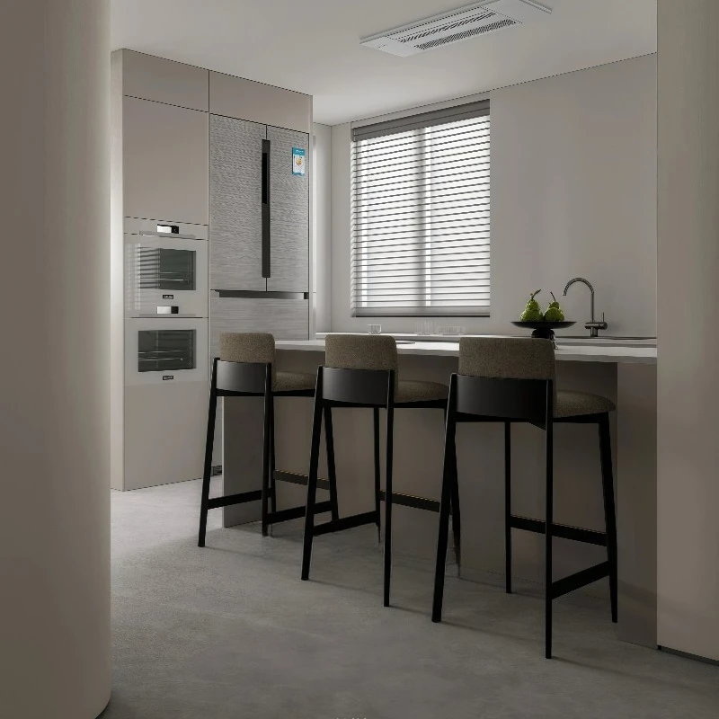 Wooden Cushions Kitchen Bar Stools Modern Minimalist Household Backrest Bar Stools Dining High Nordic Barkruk Home Furniture