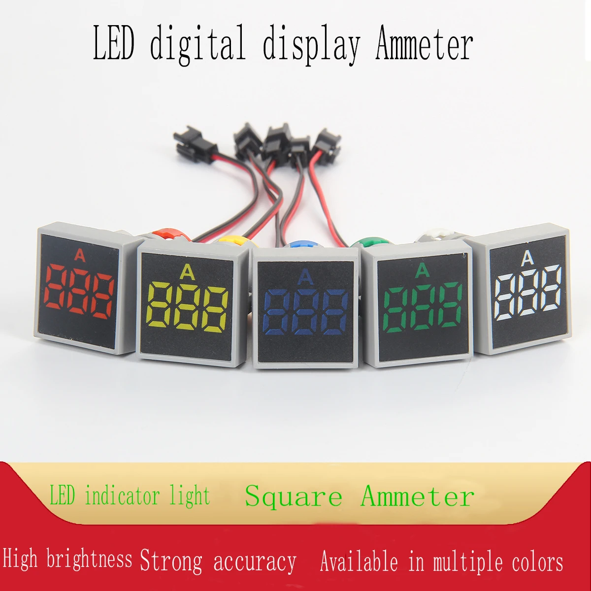 1Pcs AD101-22VMS 22mm Square Ordinary Film Digital Display AC Voltmeter Signal Light Indicator LED Highlight Aperture AD16-22VM