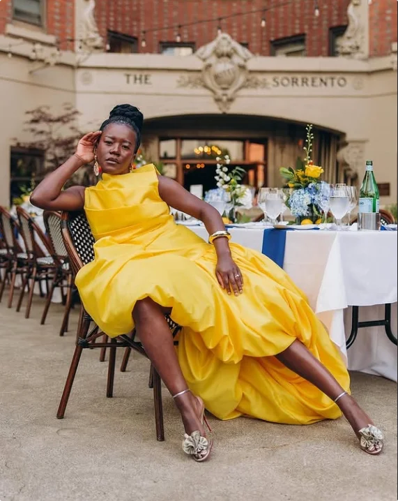 Żółta satynowa sukienka dwuczęściowa, asymetryczna, bez rękawów, suknia wieczorowa, afrykańska sukienka na formalne przyjęcie dla dziewcząt.