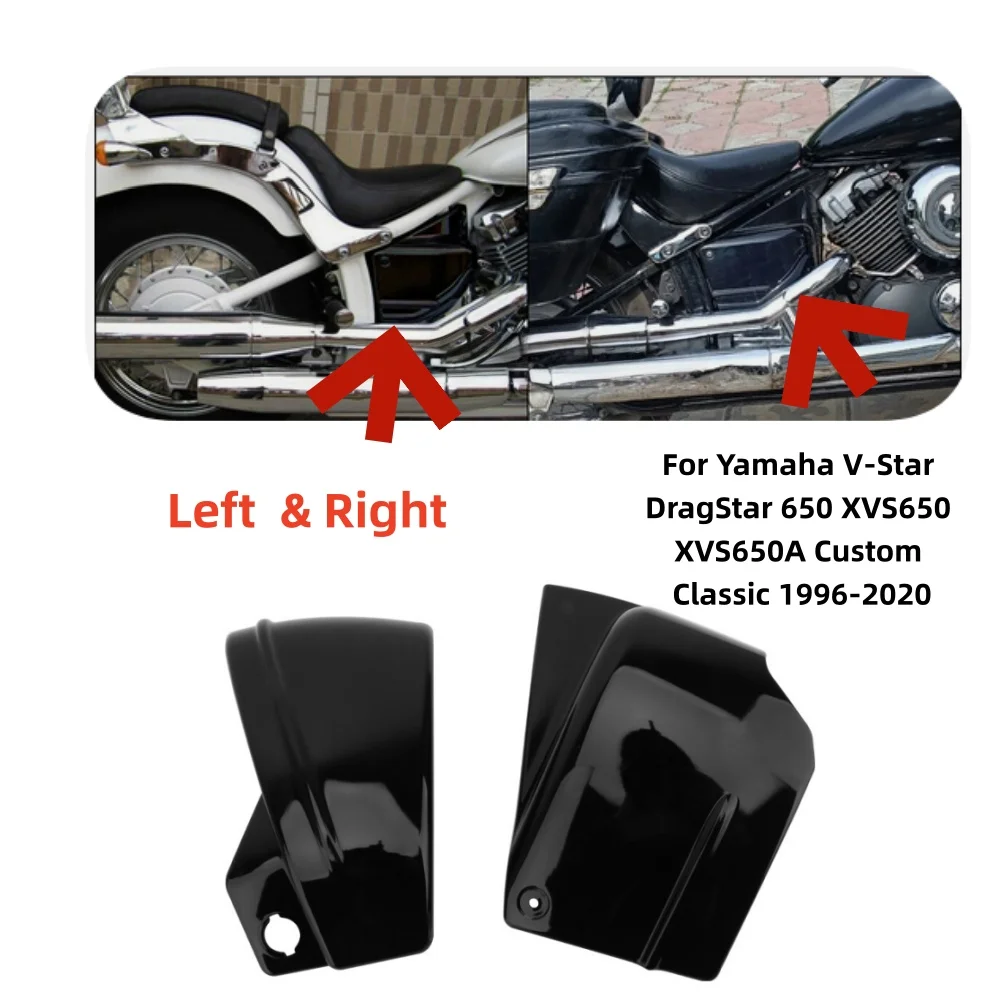 

Black Chrome Motorcycle Side Battery Fairing Cover Panel For Yamaha V-Star XVS400 XVS650 Dragstar DS400 DS650 Custom Classic