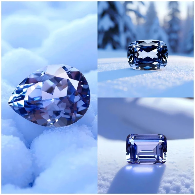 Saffier VVS1 Korenbloem Kleur Lab Grown Edelsteen Meerdere vormen Selecteerbaar DIY Geavanceerde sieraden maken Materialen Certificaat