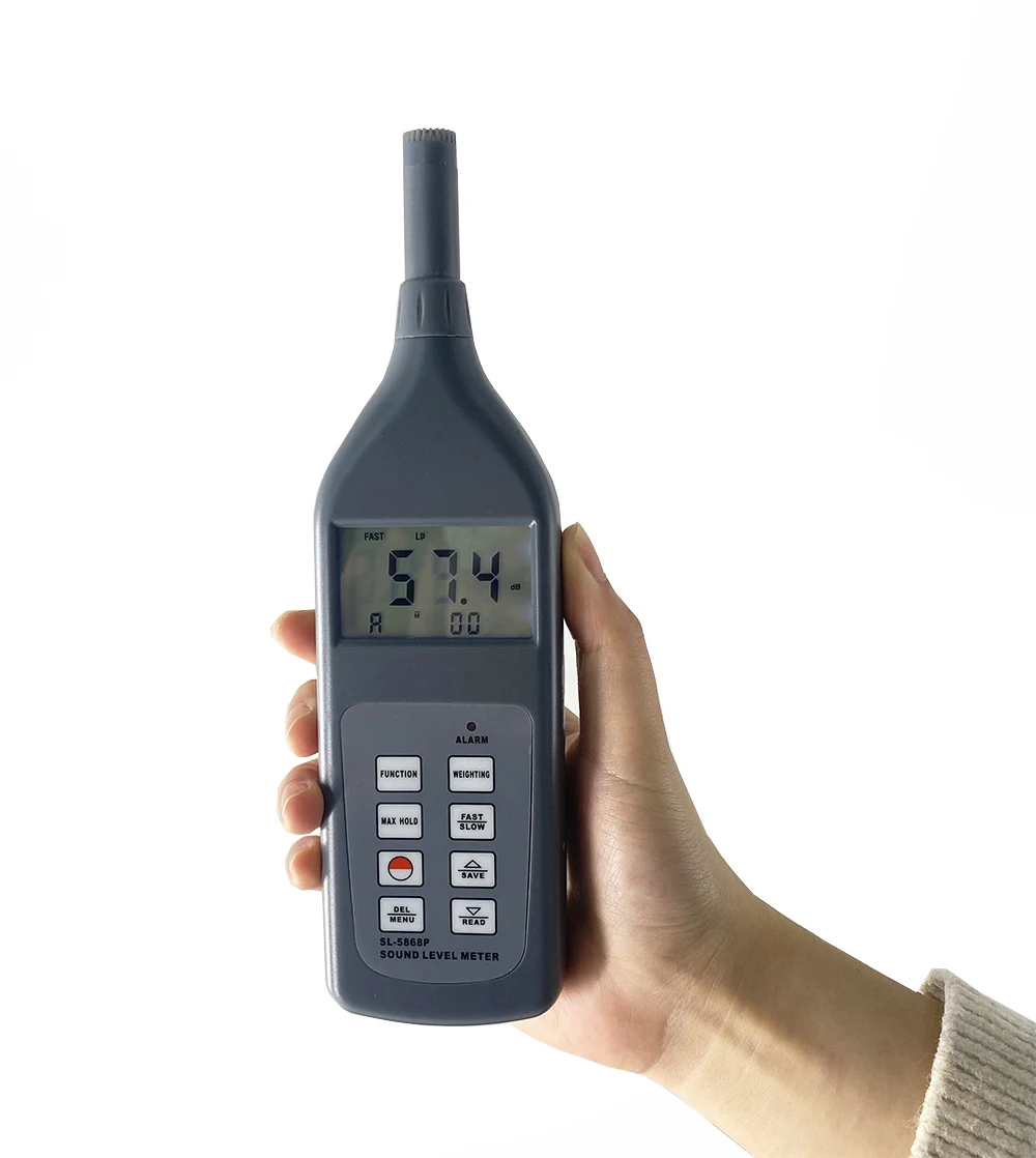 Digital Sound Level Meter SL-5868P Noise Meter Tester With 0.1dB Resolution 4 measurement parameters