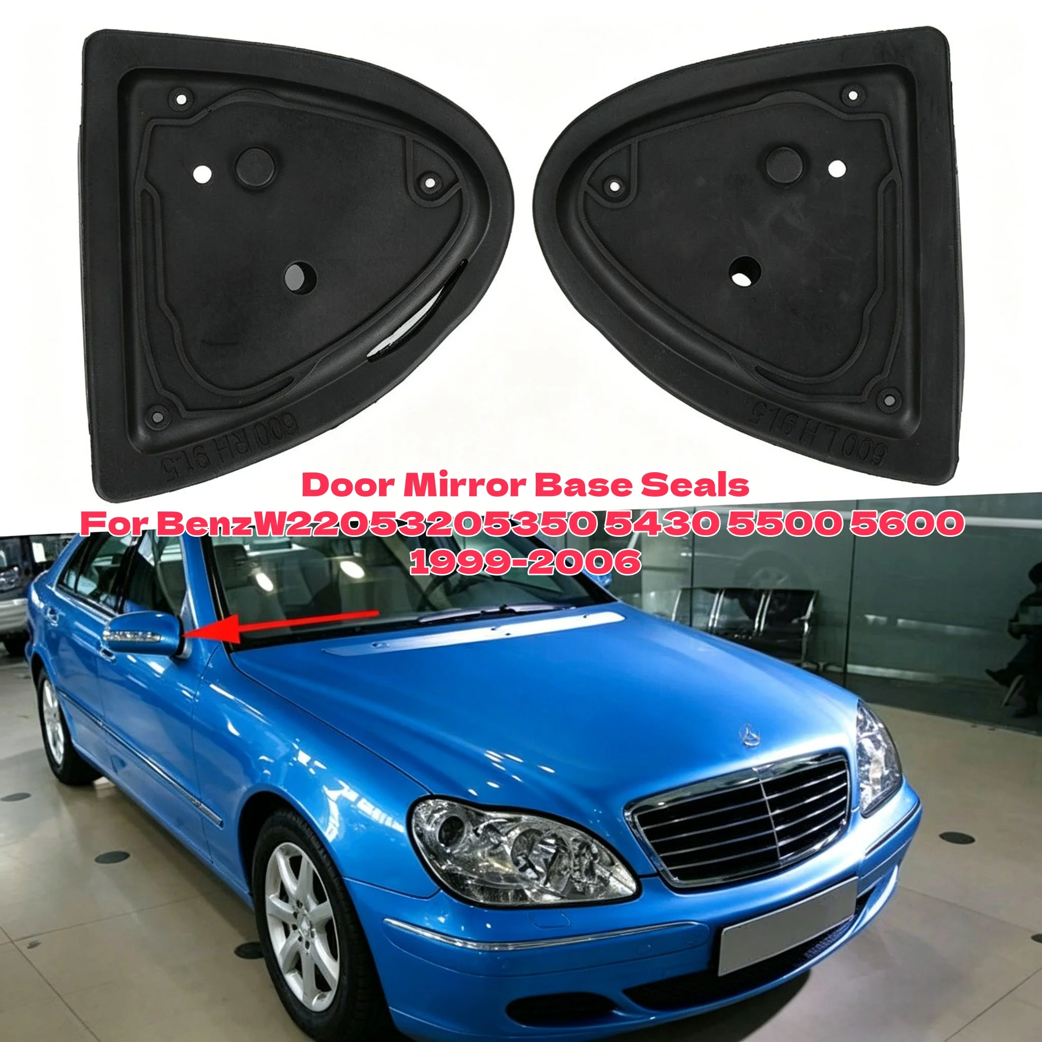 Para Mercedes-Benz W220 S320 S350 S430 1999-2006, Junta de Repuesto para Espejo Retrovisor Exterior, Sellos para Espejos Laterales 2208110298
