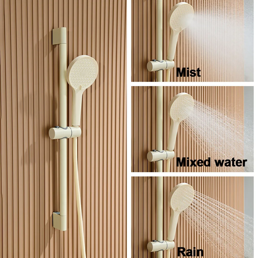 New Simple Bathroom Shower Set 3-Function Shower Head Integrated Cold and Hot Water Valve Faucet Chrome 2-Fuction Shower System