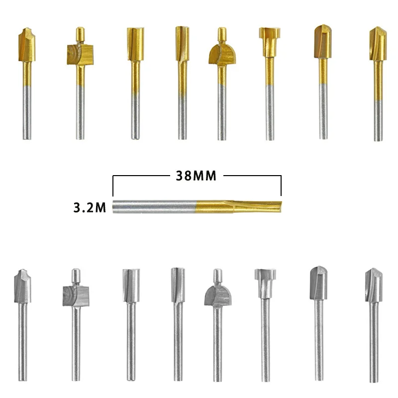 Imagem -03 - Hss Titânio Revestido Madeira Router Bits Files Mini Cortador de Madeira Moagem Fits Dremel Rotary Grupo Ferramenta de Carpinteiro com Case mm 10 Pcs