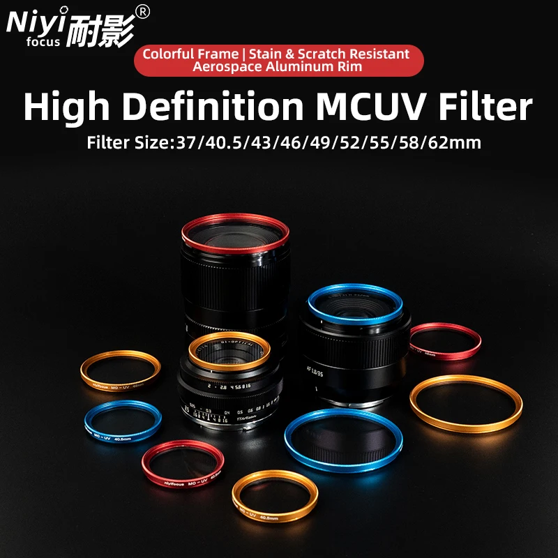 MC UV Filter Colorful Frame Multi-Coated HD Optical Glass Lens Protector 37 40.5 43 46 49 52 55 58 62 67 72 77 82mm Universal