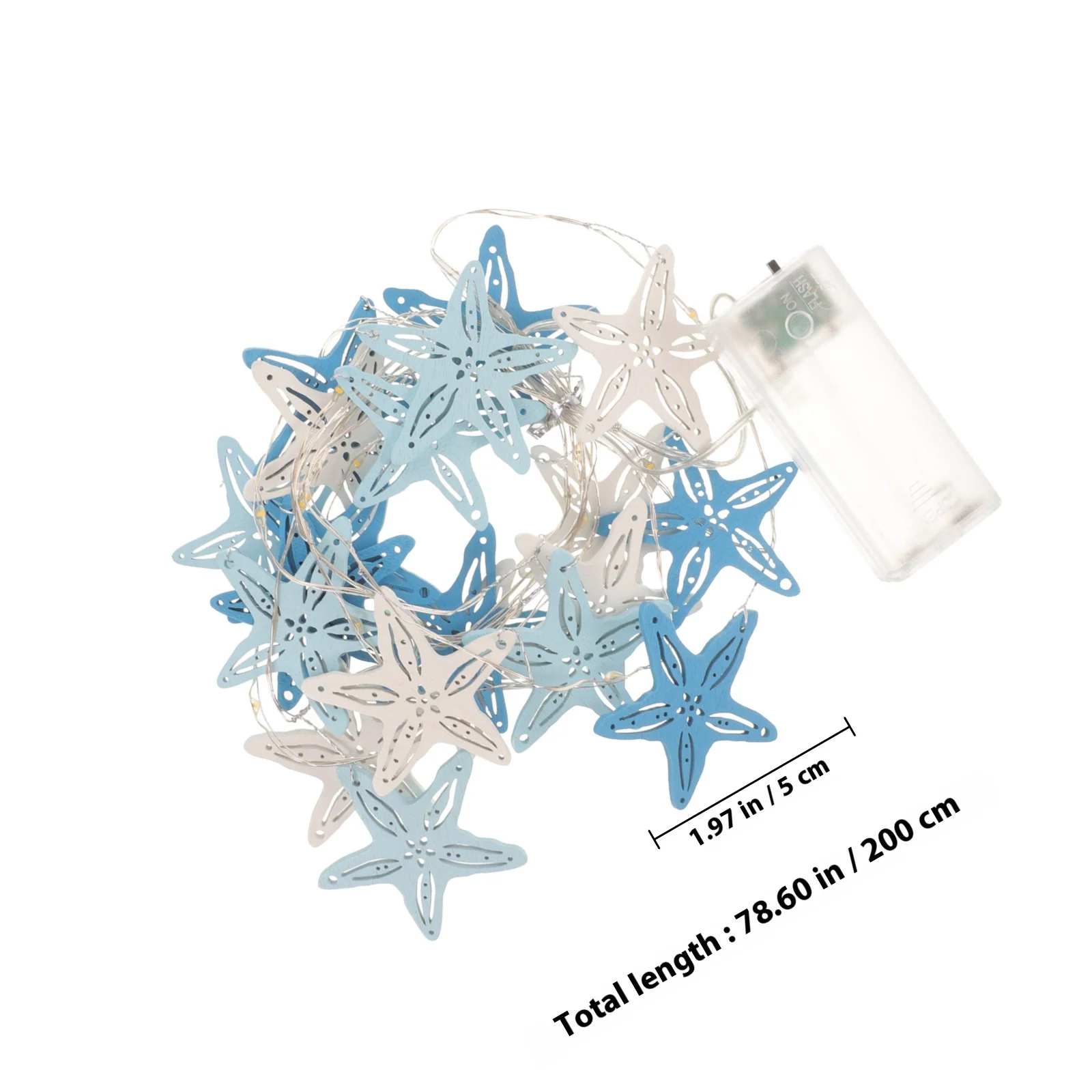 سلسلة أضواء نجمة البحر الخشب Led ديكور للحزب حديقة جدار نافذة السقف موضوع بحري تعمل