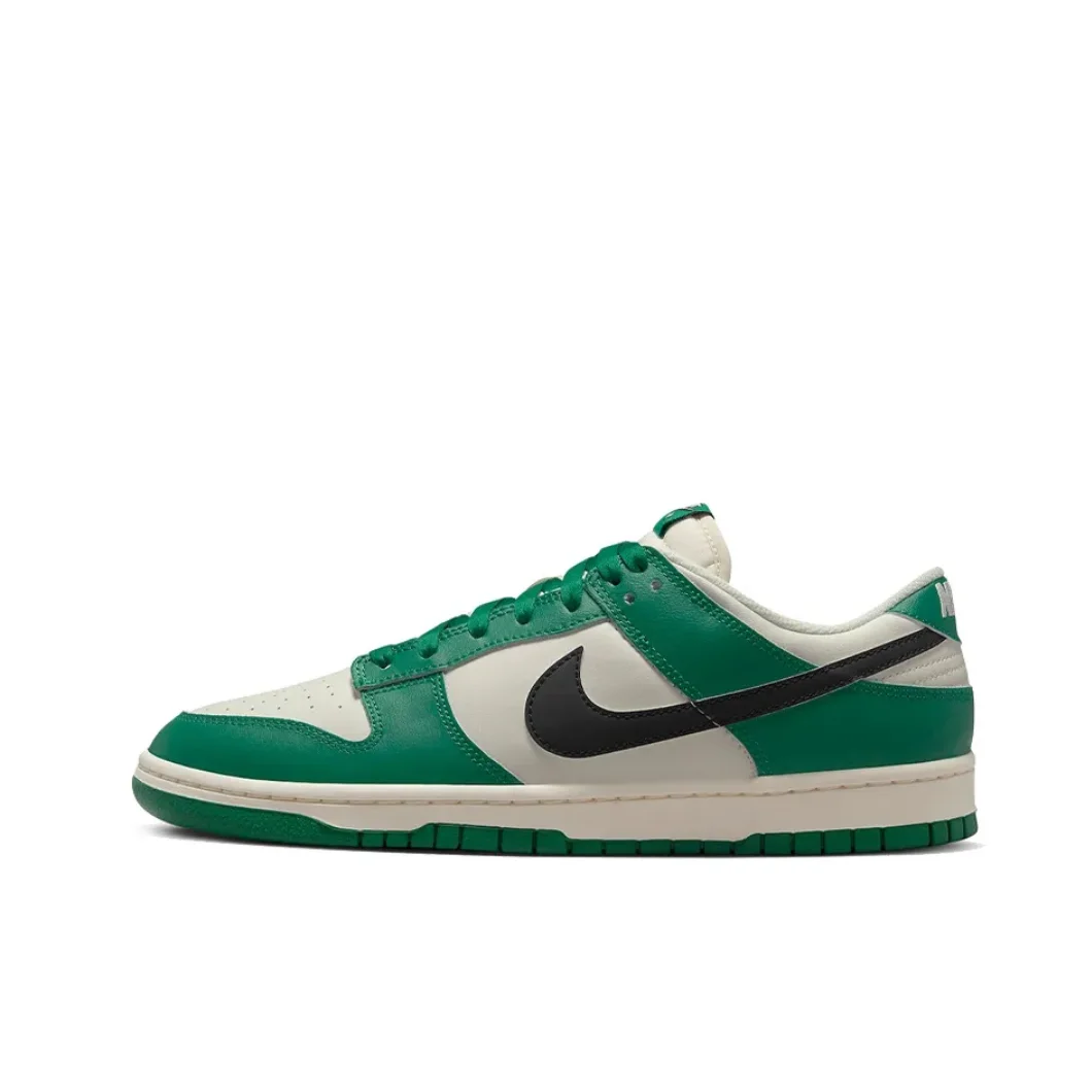 NIKE Original DUNK LOW Men's and women's same board shoes Non-slip wear-resistant casual shoes white and green colors