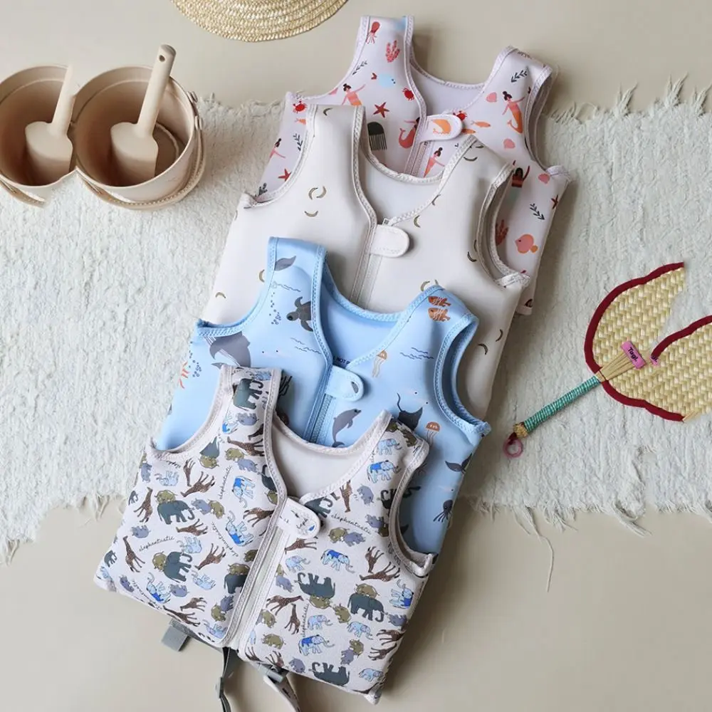 

Not Falling Off Child Buoyancy Vest Anti Rollover Adjustable Baby Swimming Jackets Stable Cartoon Inflation-Free Swimming Vest