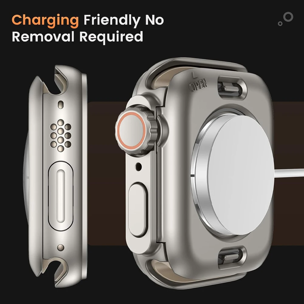 Screen Protector Cover for Apple Watch 46 42 45 44 40 41mm Hard PC Front Rear Bumper Case iwatch 11 10 9 8 7 6 5 Change To Ultra