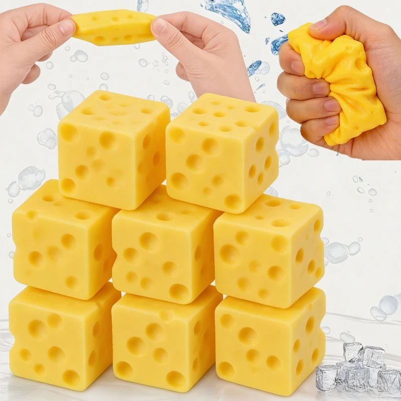 

Сквиши-кубик в форме сыра, медленно восстанавливающий форму, креативная игрушка для снятия стресса и декомпрессии для взрослых, с мягкой текстурой теста, сенсорная новинка, подарок