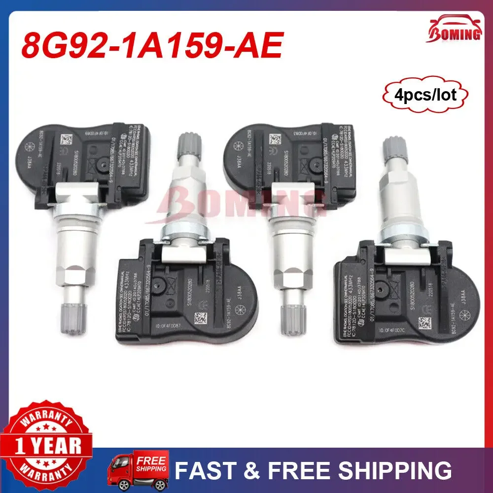 4Pcs/lot 8G92-1A159-AE Car New  TPMS Tire Pressure Sensor For Ford S-Max Mondeo 2006-2015 8G92-1A159-AC 8G92-1A159-AB 433MHz