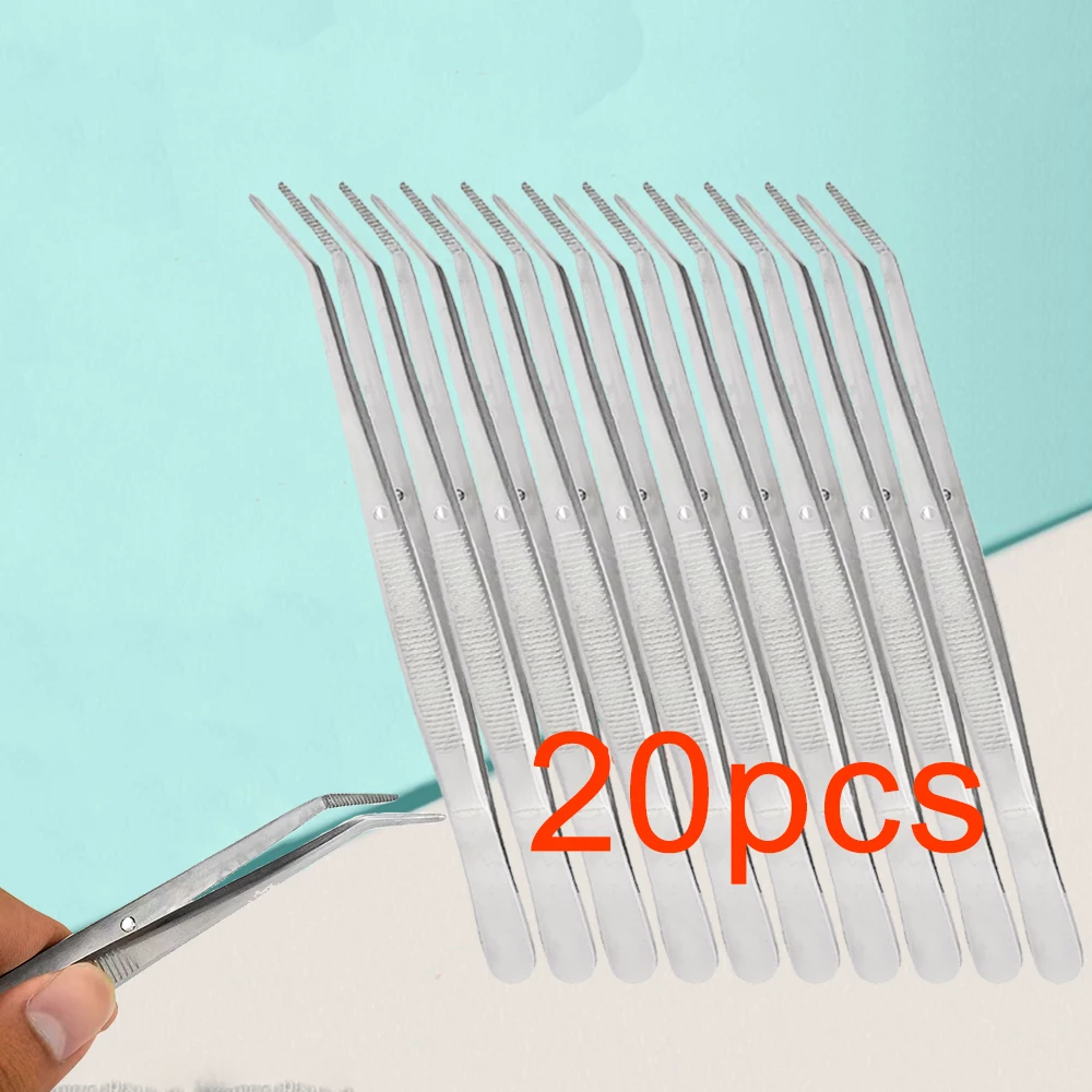 

20 шт., стоматологические хлопковые пинцеты, хлопковые рулоны, зажим для наполнения, щипцы для дизайна ногтей из нержавеющей стали, клещи, щипцы