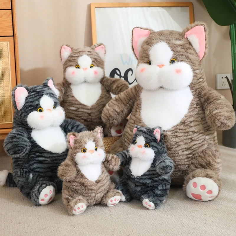 Simulation 60cm Stuffed Animals Flower Cat Super Soft Kitty Dolls Baby Comfort Toys Girls Boys Birthday Christmas Gifts Pillow