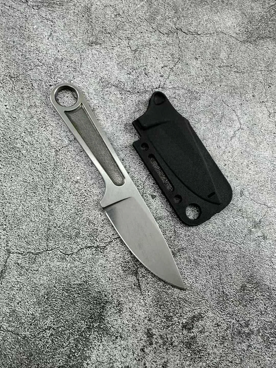 1119 Halsmesser mit feststehender Klinge, Vollstahlklinge mit Kydex-Scheide, tragbares Outdoor-EDC-Dschungel-Jagd-Taschen- und Allzweckmesser – Detail 3