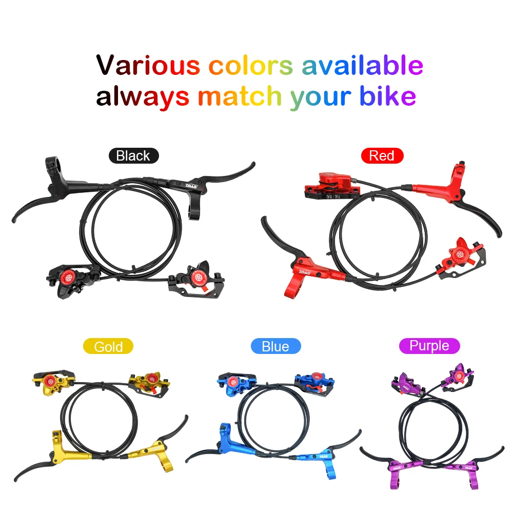 ZOAO MTB Bicycle Hydraulic Brake 800/1400mm MTB Hydraulic Disc Brake Mountain Bike Upgrade Oil Rotor Caliper CNC Bicycle Parts