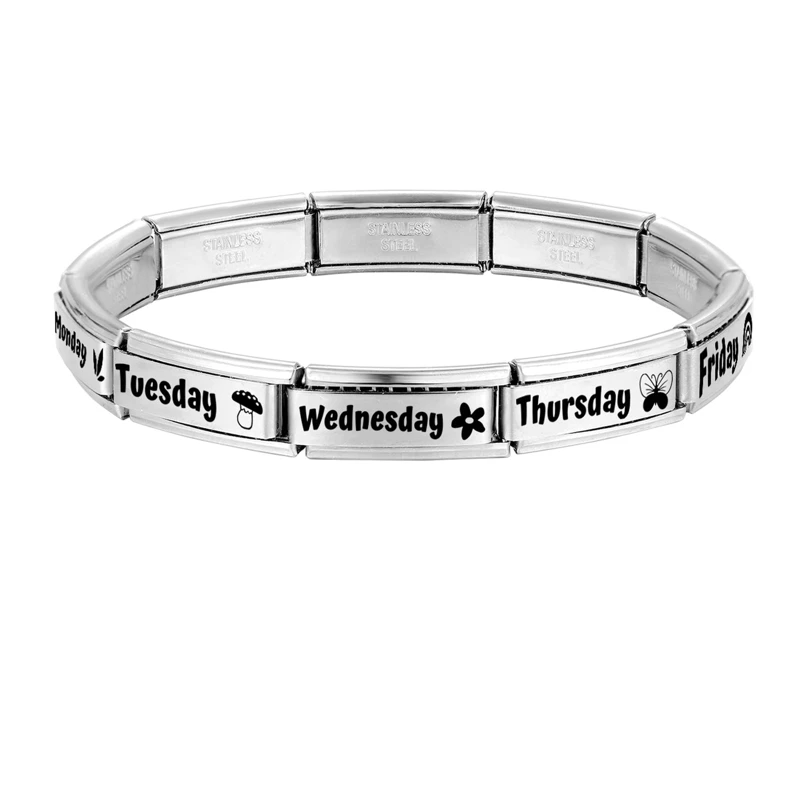 الموضة 12 شهر مارس أبريل يوليو مايو فراشة القلب الإيطالية سحر الروابط صالح 9 مللي متر الفولاذ المقاوم للصدأ سوار مجوهرات DIY بها بنفسك صنع #1