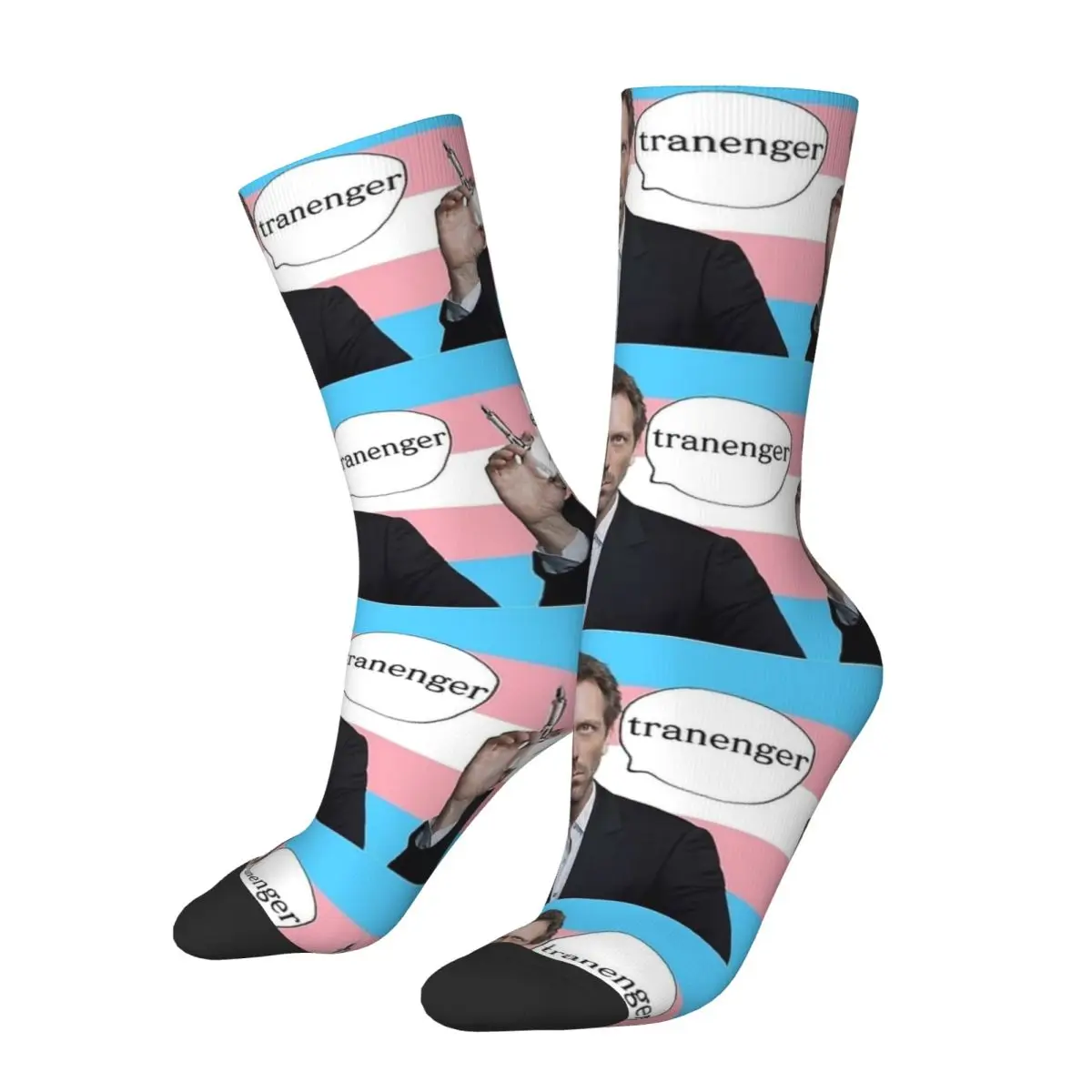 Dr. Gregory House Trans Rights Socks Fashion Stockings Autumn Anti-Slip Men Socks High Quality Printed Running Socks