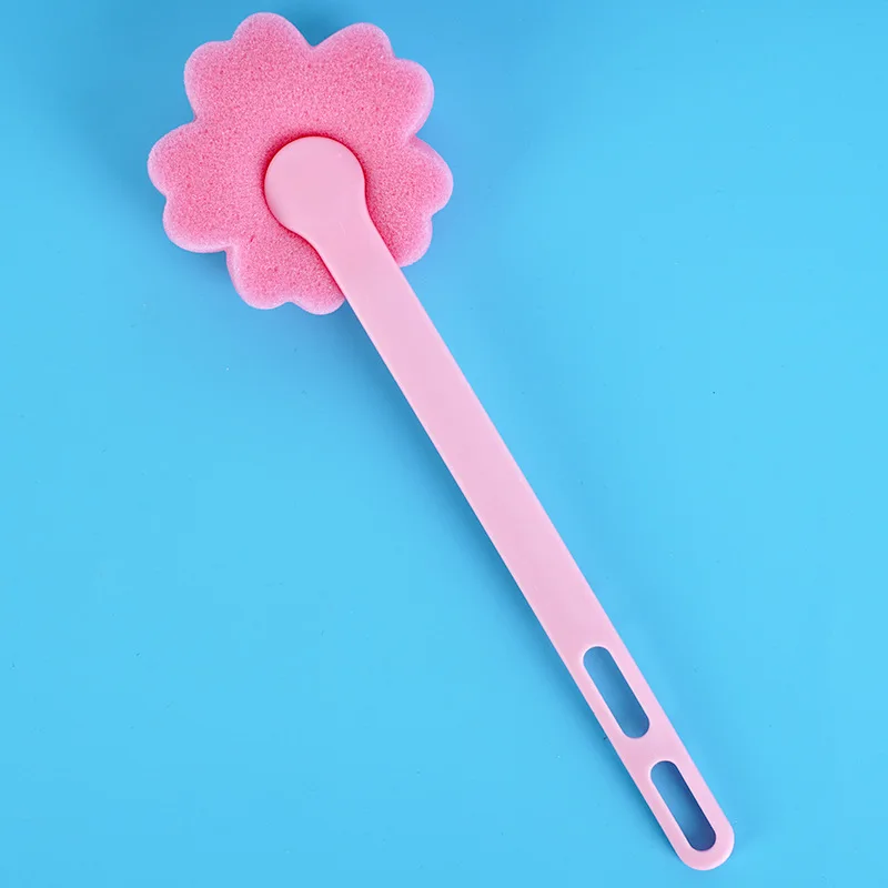 Long Handle Sponge Cup Brush Flower Shape Cleaning Brush Deep Clean Scrubber for Thermos Vases Kitchen Accessories