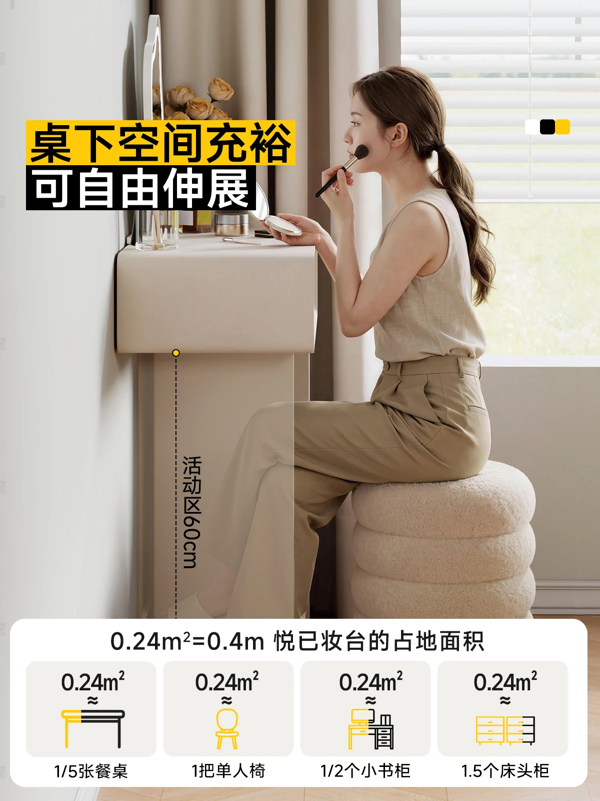 Solid wood dresser bedroom makeup table 2026 new bedside table integrated small mirror makeup table home storage view 3