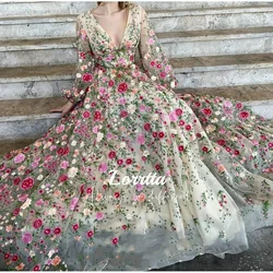 Wedding Party Evening Dress Line A Ball Gown Flower Embroidery Robe Soiree De Luxe Customized Dresses Gala Prom Elegant Women