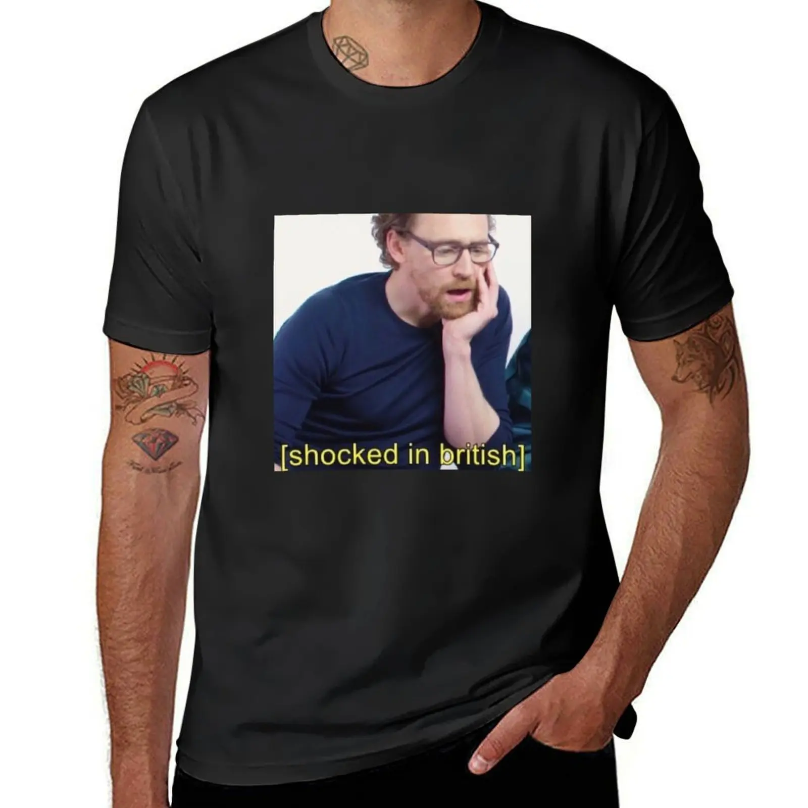 Tom Hiddleston reaction T-Shirt boys whites tees cute clothes anime T-shirts for men cotton