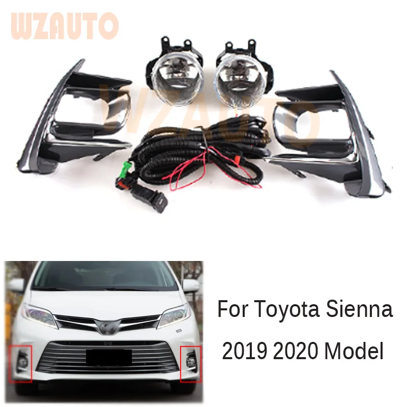 

Upgrade Halogen Fog Light Assy Front Bumper Fog Lamp Set With Switch Wiring Harness Kit For Toyota Sienna 2018 2019 2020