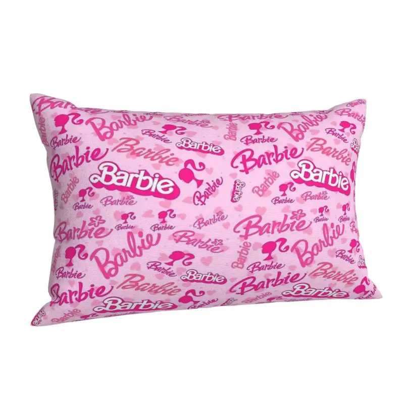 Custom Modern Cute Barbie Cushion Cover for Bed Sofa Velvet Pillow Case Rectangle