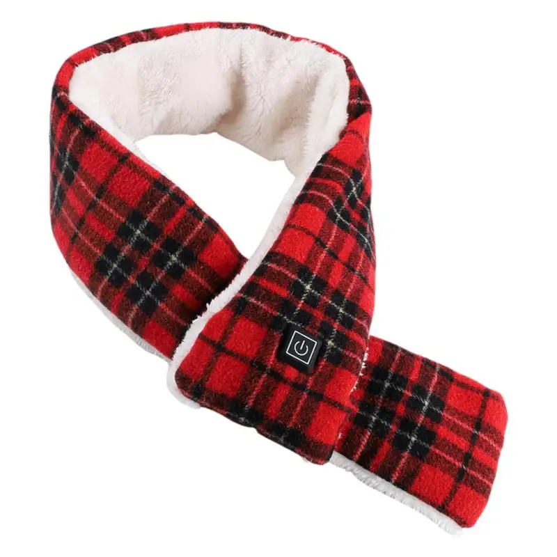 

3 Gear Heating Outdoor Warm Electric Heating Scarf Heating Pad USB Heater Thermal Shawl Neck Brace Classic Plaid Warm Bib Unisex