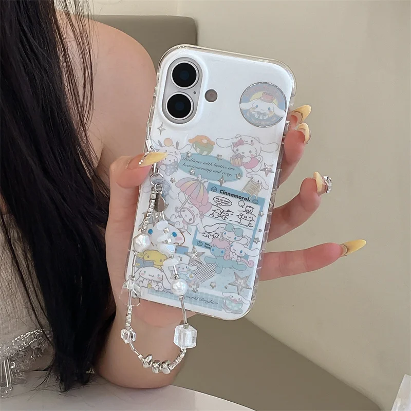 

Korean Cute Flower Girl Magnetic Phone Case For iPhone 16 Pro 14 15 17 Pro Max Cover with Stand For Magsafe Cases Funda
