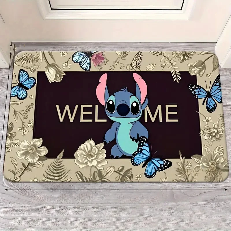 MINISIO-alfombra con estampado de dicjos animados de Disney Stitch، decoración para sala de estar، dormitorio، Picnic، Campam