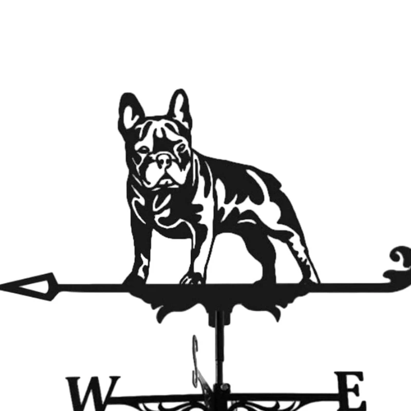 Bulldog Weathervane Vane Stainless Steel Spray Paint Outdoor Villa Rooftop Roof Ornaments