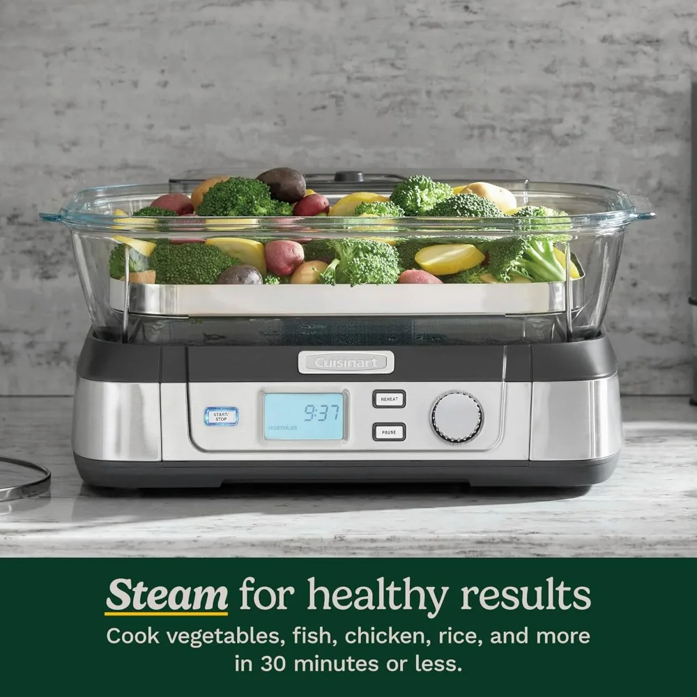 Aço inoxidável Cook Fresh Digital Glass Steamer, STM-1000, One Size