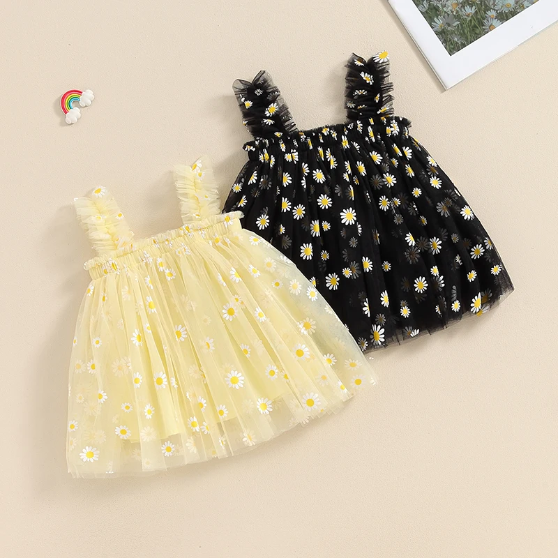 Pudcoco Toddler Baby Girls Tulle Tutu Dress Sleeveless Infant Princess Birthday Party A-line Dress 6M-5T