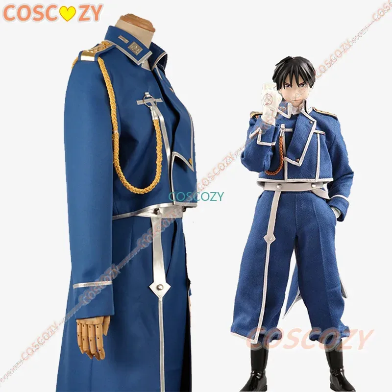 

ЦиРай Мустанг Косплей Костюм Аниме Стальной Алхимик Косплей Взрослый Хэллоуин Военная Униформа Пальто Брюки Тренч Комплект Партии Костюм