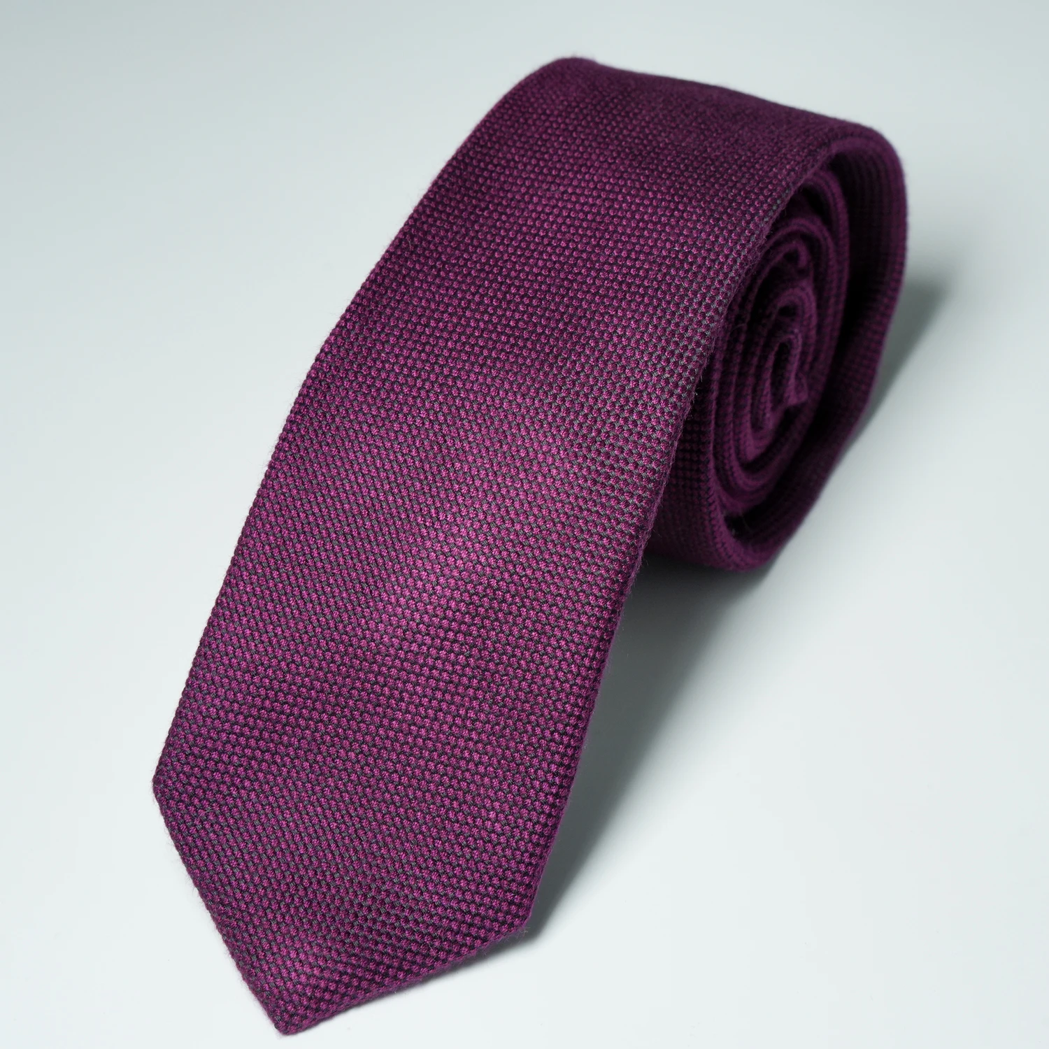 6cm Schmale Einfarbige Baumwoll-Krawatte für Herren Schlichte Baumwoll-Krawatte für Formelle Anlässe Hochzeit Büro Anzug-Accessoire Geschenk für Bräutigam – Detail 5