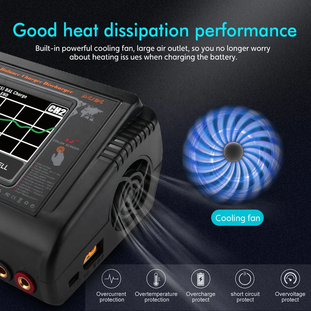 HTRC T400 Pro DUO 電動バッテリー充電器 400W DC/200W AC 12Ax2 RC充電器放電器 LiHV LiFe Li-lon LiPoバッテリー対応