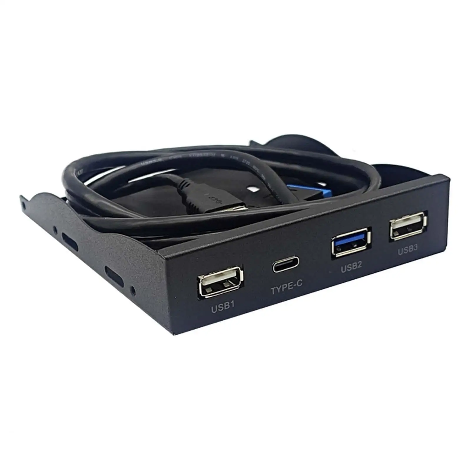 3.2 inch Front Panel USB Hub Reversible Plug-in Windows 7/8/10/2003 19Pin Connector Type C and USB 3.2 Gen1 Port Floppy Disk Bay