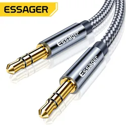 Essager kabel Aux przewód głośnikowy 3.5mm Jack kabel Audio do adaptera słuchawkowego samochodowego Jack 3.5mm kabel głośnikowy do Samsung Xiaomi