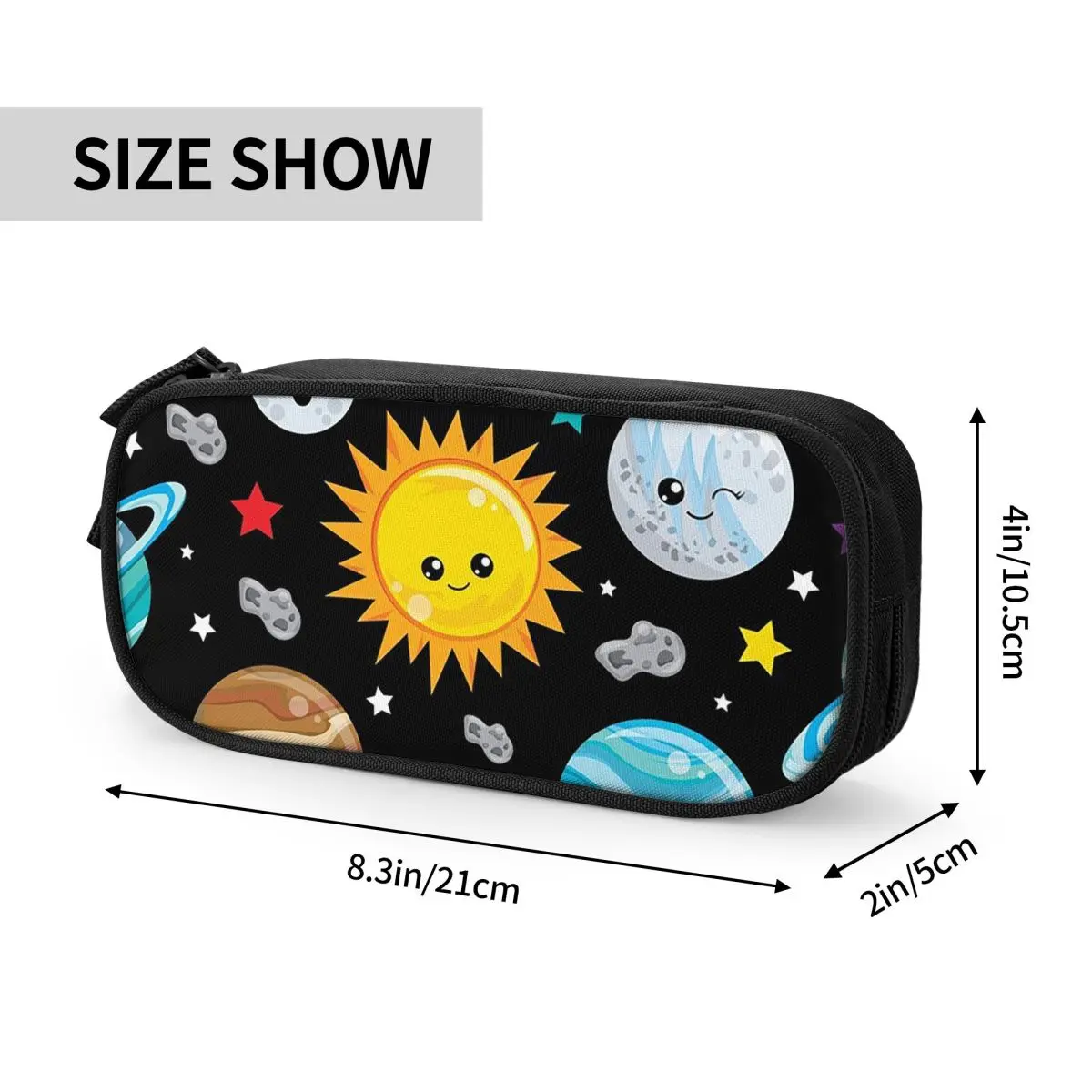 Kawaii Planets Cute Solar System Pencil Cases for Student Gifts Pen Box Pencil Bag Large Storage Pencil Pouch