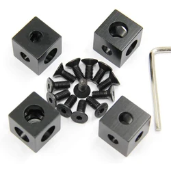 2020 Corner Bracket Set 2020 Aluminium Profile 4pcs Corner Bracket +12pcs M6 Screw Aluminum Extrusion Profile For CNC 3D Printer