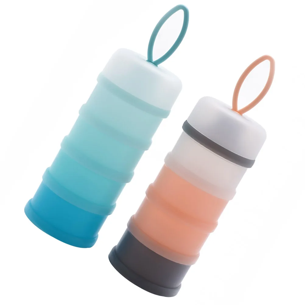 2 stuks melkpoeder opbergdoos afneembare babyvoeding container 4-laags draagbare formule houder voor reizen grote capaciteit voeden