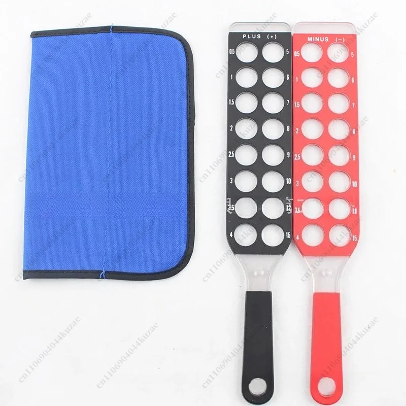 Double‑Row Mirror Optics Inspection Tool, 32‑Hole 2‑Row Mirror Design, Equipped with Protective Leather Storage Case