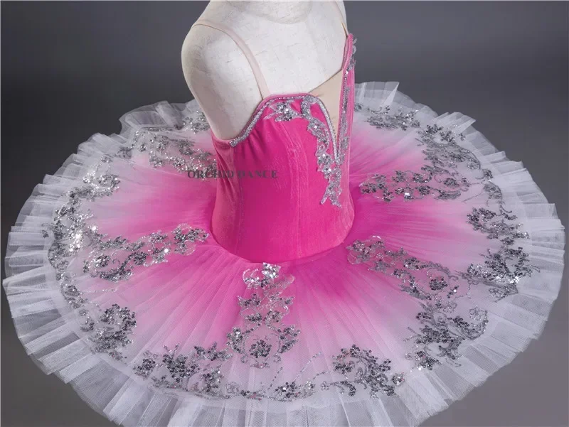 Professional Hot Sale High Quality Custom Size Cheap Dance Tutu Costumes Pink Girls Children Kids Performance Ballet Dress