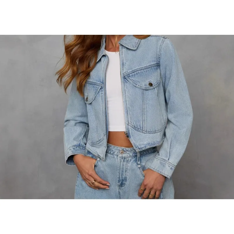 

2026 Spring Fashion Casual Loose Women's Denim Jacket Pants Set