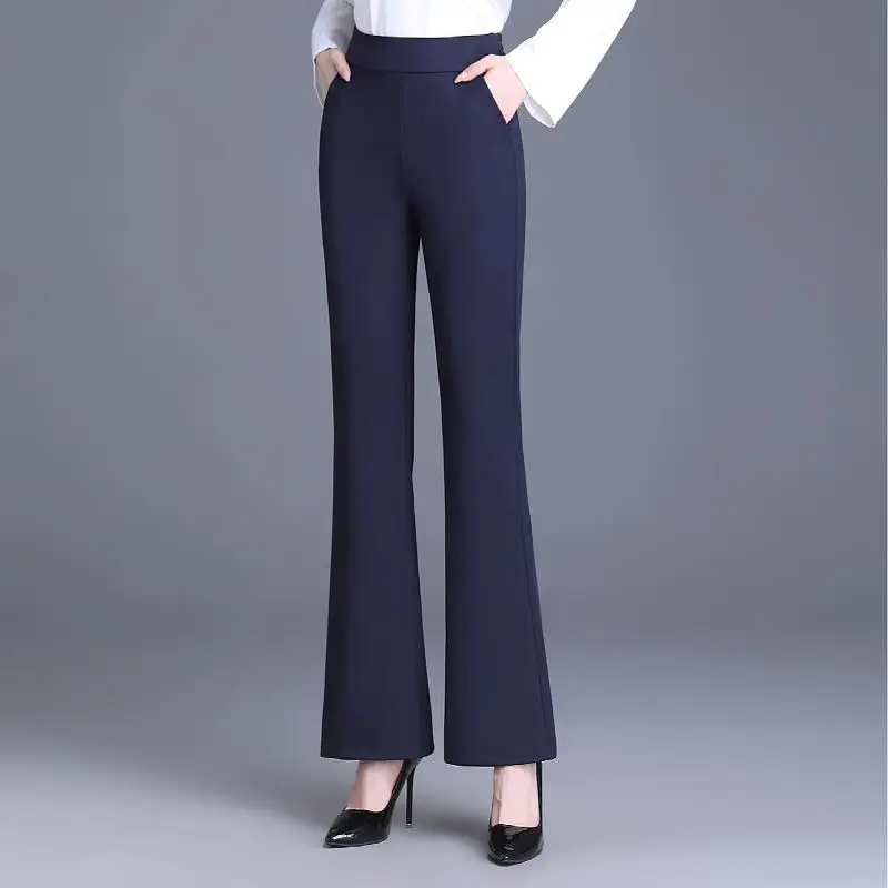 Micro Flared Pants For Women Casual High Waisted Trousers Female Fall Chic Dropping Bell-Bottom Pants